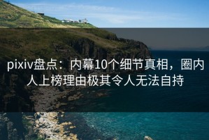 pixiv盘点：内幕10个细节真相，圈内人上榜理由极其令人无法自持