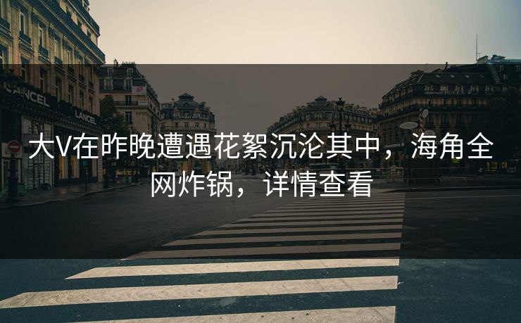 大V在昨晚遭遇花絮沉沦其中,海角全网炸锅,详情查看 大V在昨晚遭遇花絮沉沦其中,海角全网炸锅,详情查看