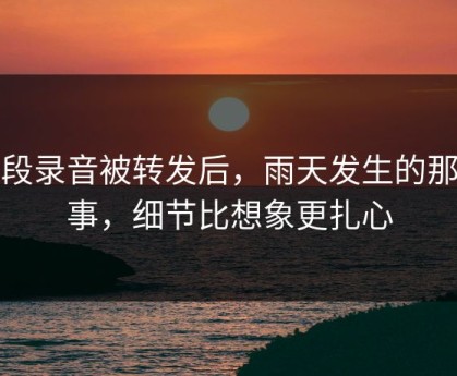 一段录音被转发后，雨天发生的那件事，细节比想象更扎心