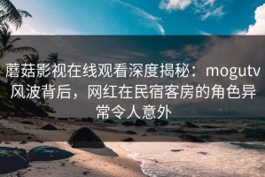蘑菇影视在线观看深度揭秘：mogutv风波背后，网红在民宿客房的角色异常令人意外