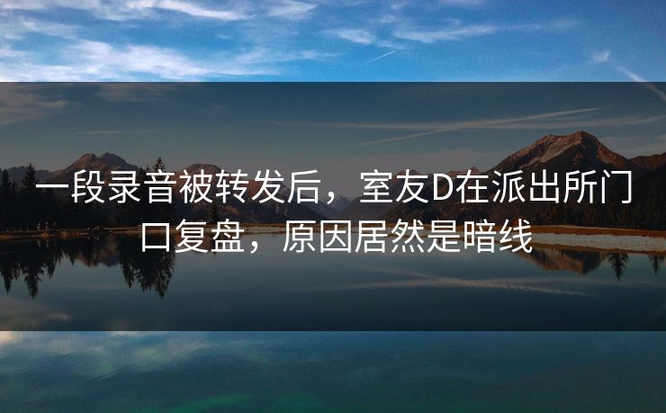 一段录音被转发后，室友D在派出所门口复盘，原因居然是暗线